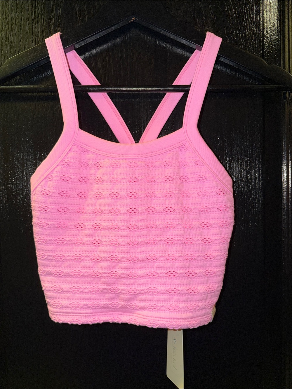 Altar'd State Pink Crochet Crop Bralette
